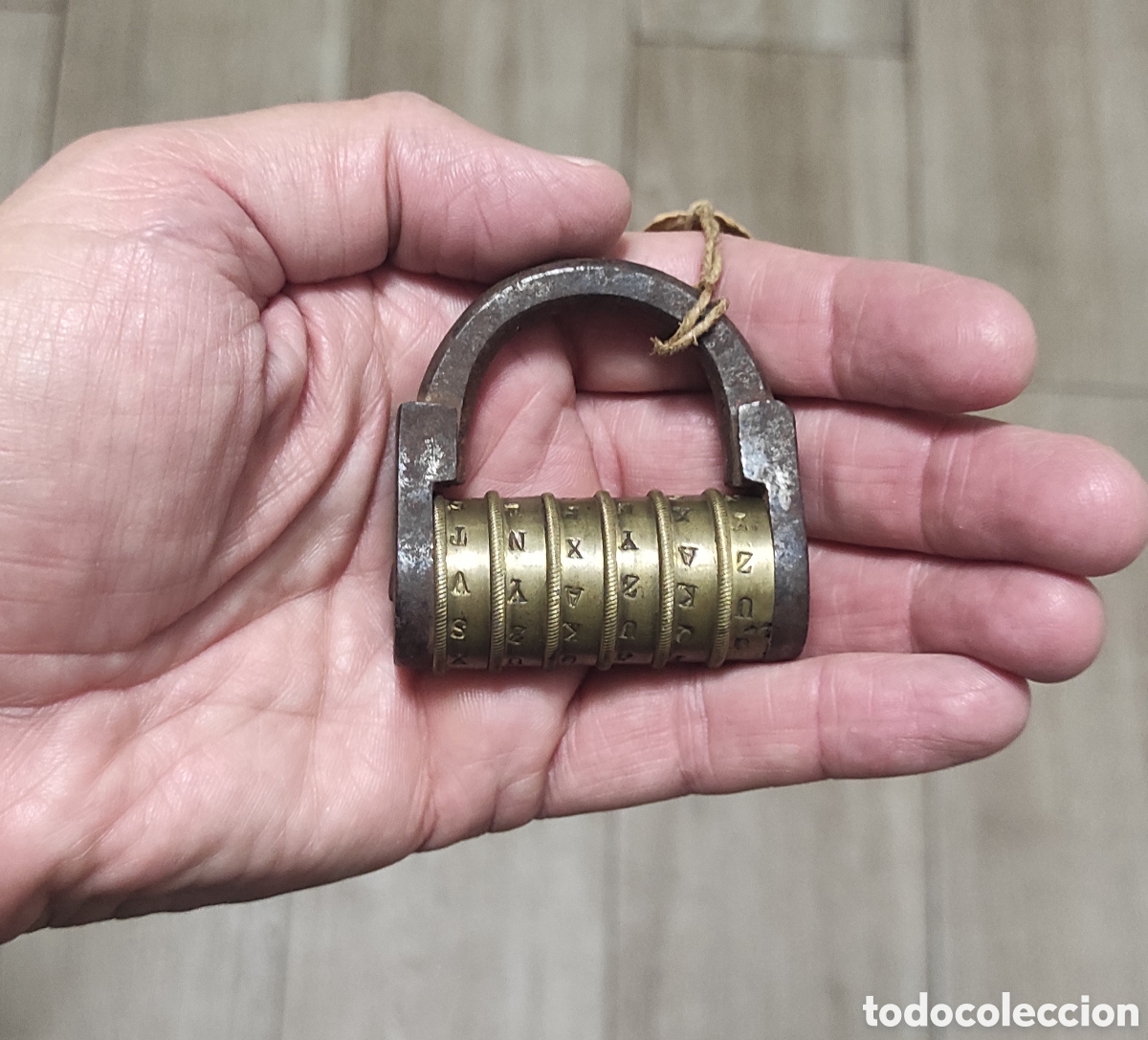 Antig&uuml;edades: ANTIGUO CANDADO DE C&Oacute;DIGO O COMBINACI&Oacute;N - 6 CILINDROS - Foto 3