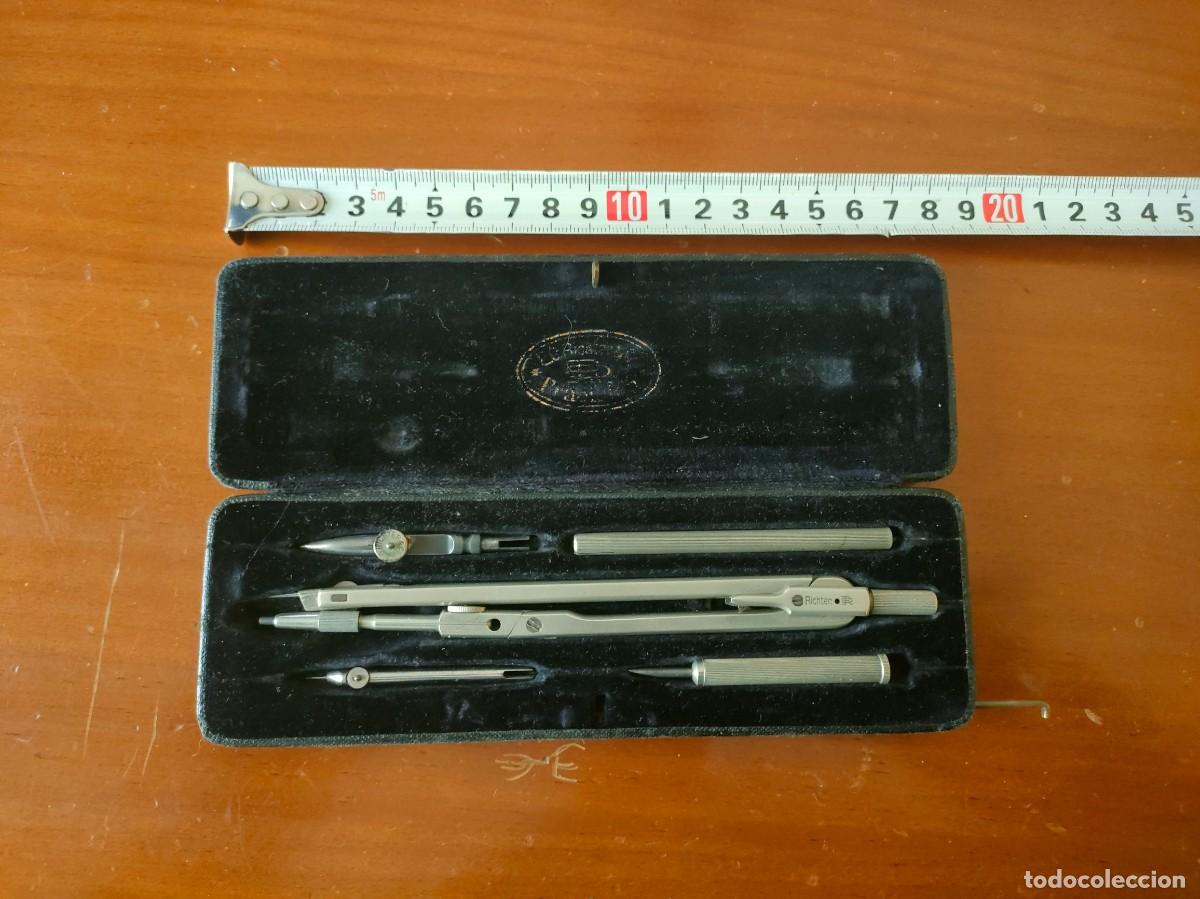 Antig&uuml;edades: ANTIGUO ESTUCHE - CAJA COMPASES ORIGINAL RICHTER 1106 COMPAS DIVIDER SET - Foto 1