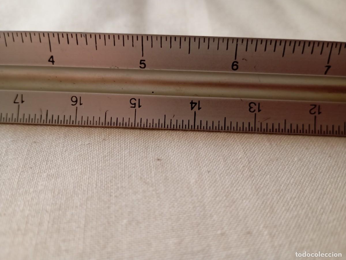 Antig&uuml;edades: Regla triangular de medici&oacute;n con grabado Central Nuclear de Asc&oacute; - Foto 4