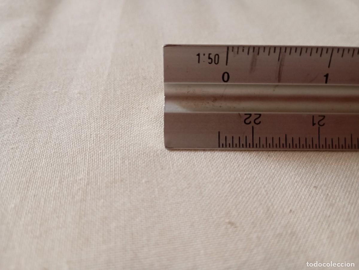 Antig&uuml;edades: Regla triangular de medici&oacute;n con grabado Central Nuclear de Asc&oacute; - Foto 8