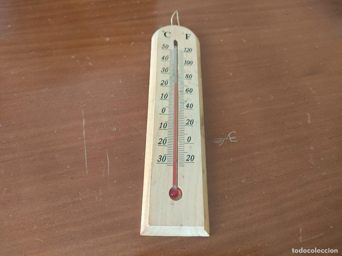 Antig&uuml;edades: TERMOMETRO GRADOS FAHRENHEIT Y CELSIUS - CENT&Iacute;GRADOS - CON BASE DE MADERA. - Foto 6