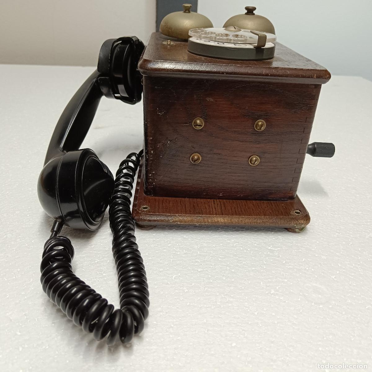 Tel&eacute;fonos: TELEFONO ESPA&Ntilde;OL DE MADERA STANDARD ELECTRICA. - Foto 2