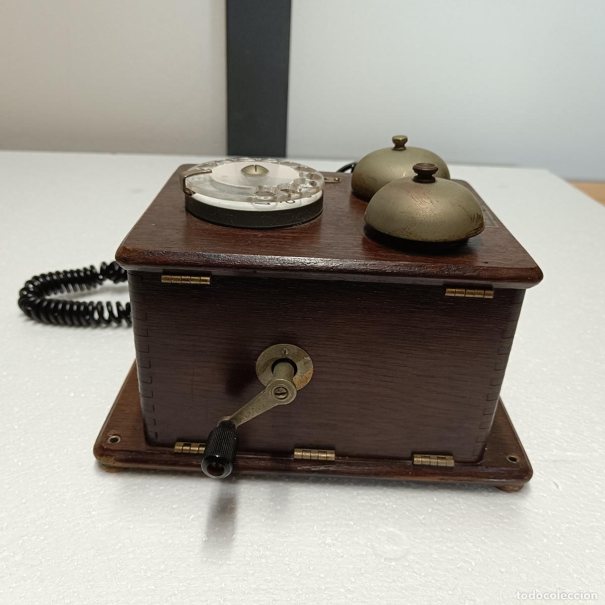 Tel&eacute;fonos: TELEFONO ESPA&Ntilde;OL DE MADERA STANDARD ELECTRICA. - Foto 3