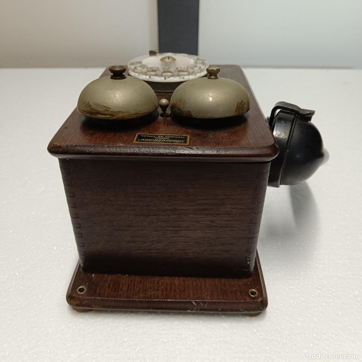 Tel&eacute;fonos: TELEFONO ESPA&Ntilde;OL DE MADERA STANDARD ELECTRICA. - Foto 4