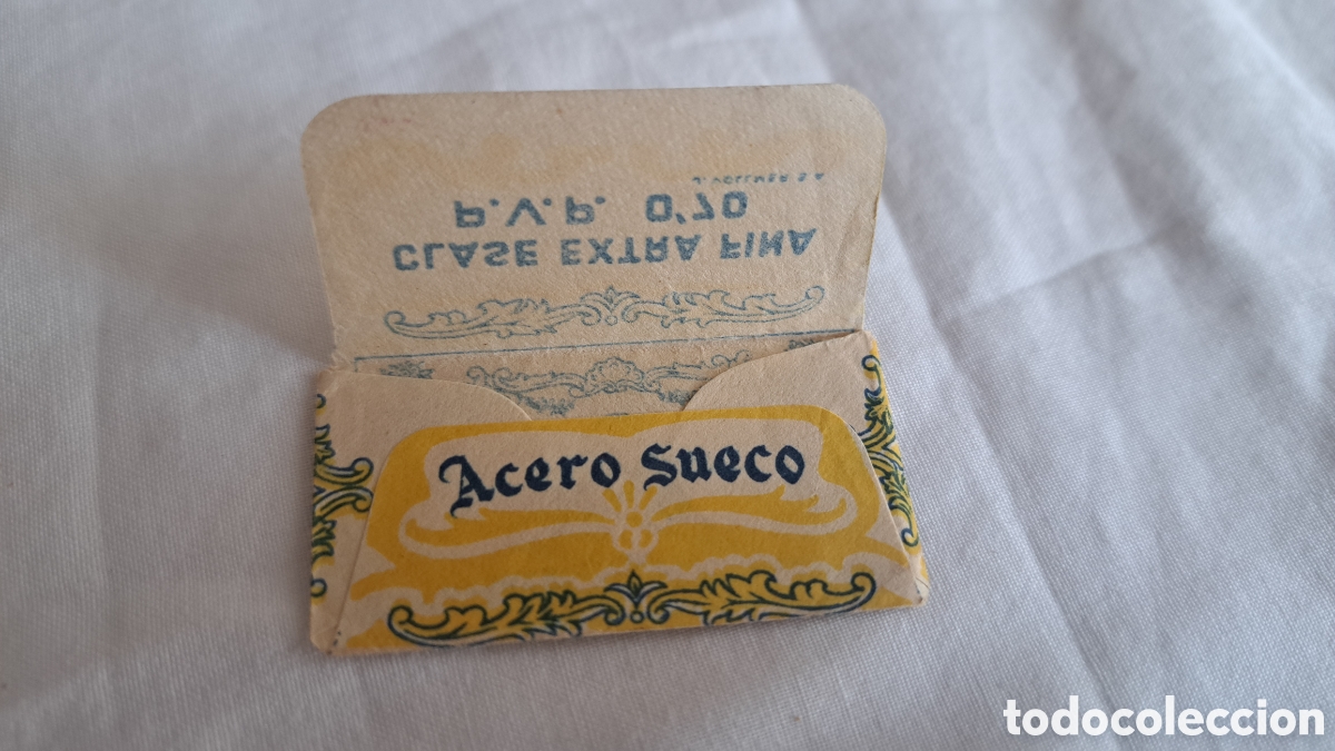 Antig&uuml;edades: Hoja Afeitar TABACO .Solo funda - Foto 3