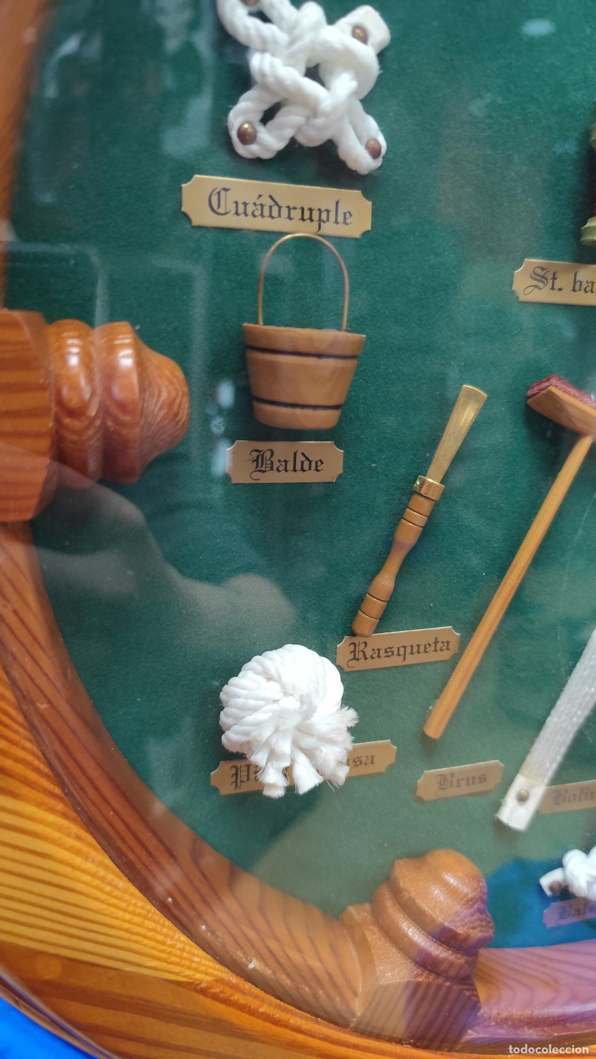 Antig&uuml;edades: CUADRO EN MADERA CON FORMA DE TIMON REALIZADO EN NUDOS MARINEROS - Foto 5