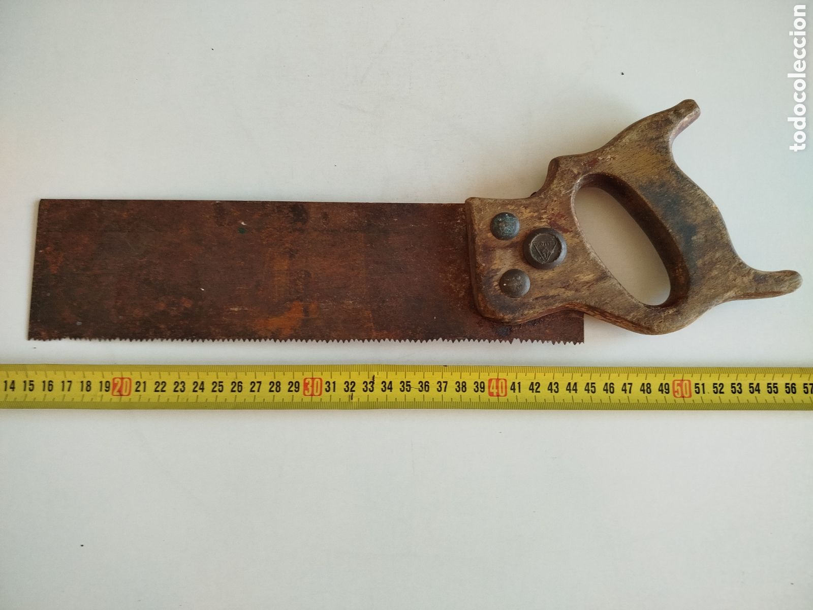 Antig&uuml;edades: Antiguo serrucho de carpintero marca Bellota - Foto 3
