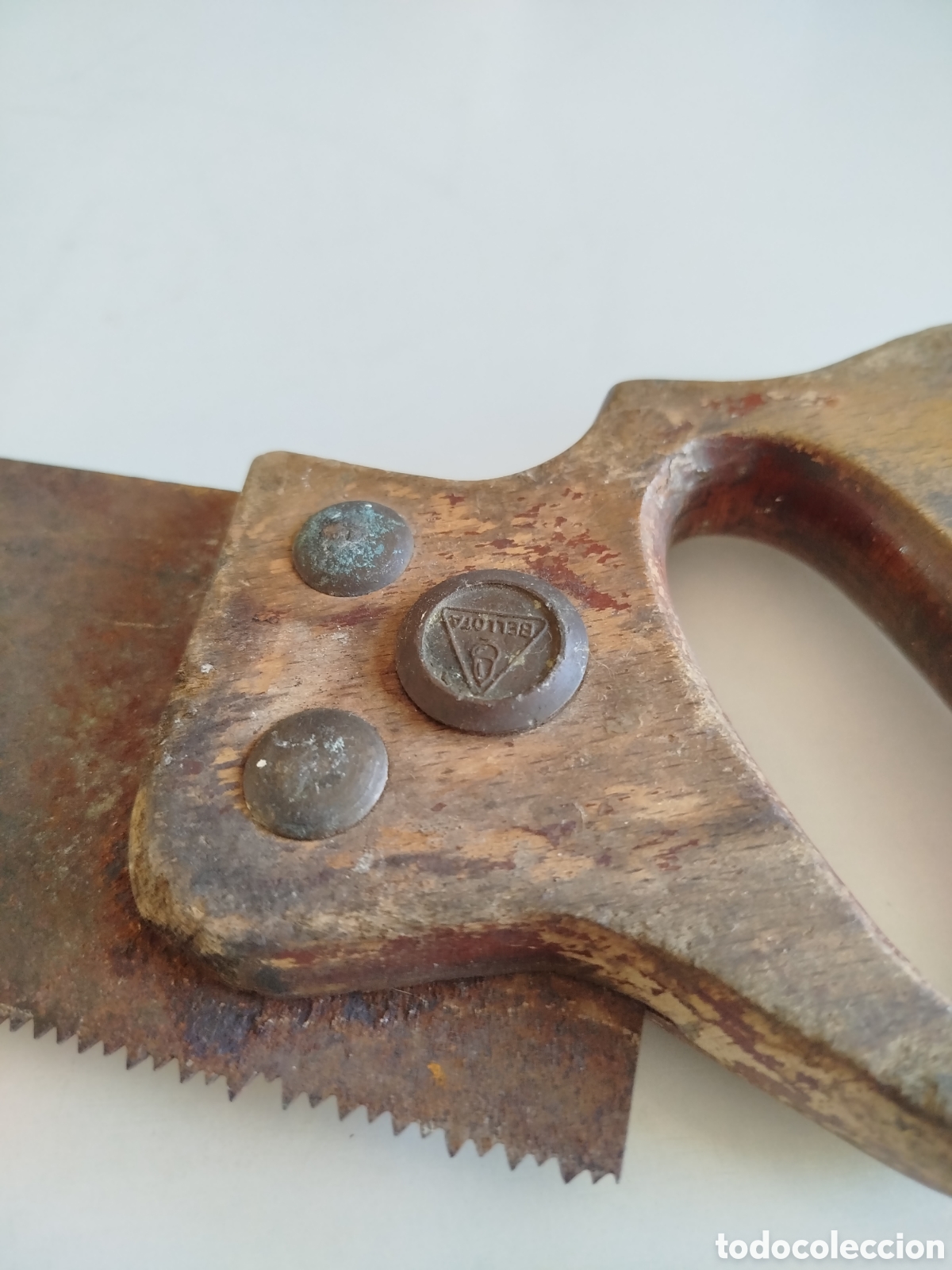 Antig&uuml;edades: Antiguo serrucho de carpintero marca Bellota - Foto 6