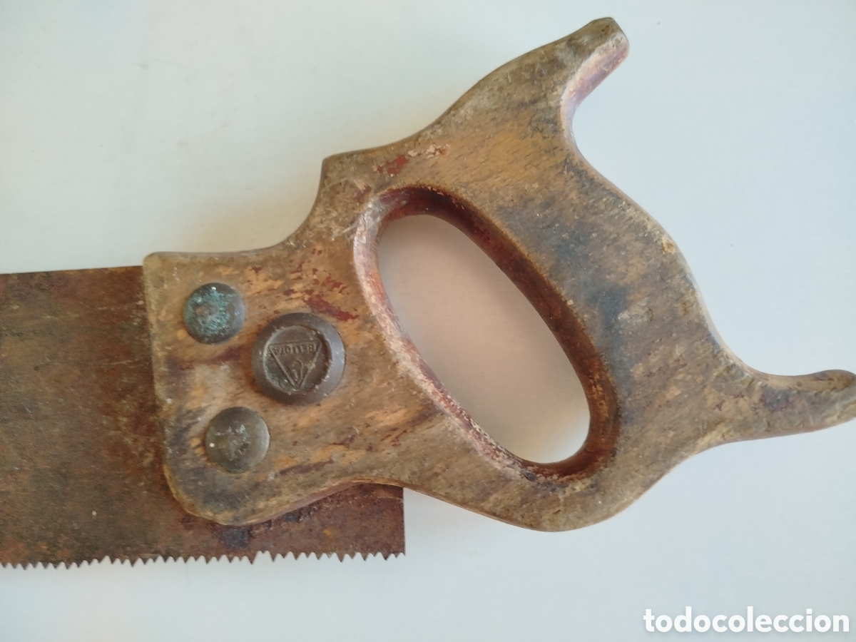 Antig&uuml;edades: Antiguo serrucho de carpintero marca Bellota - Foto 7