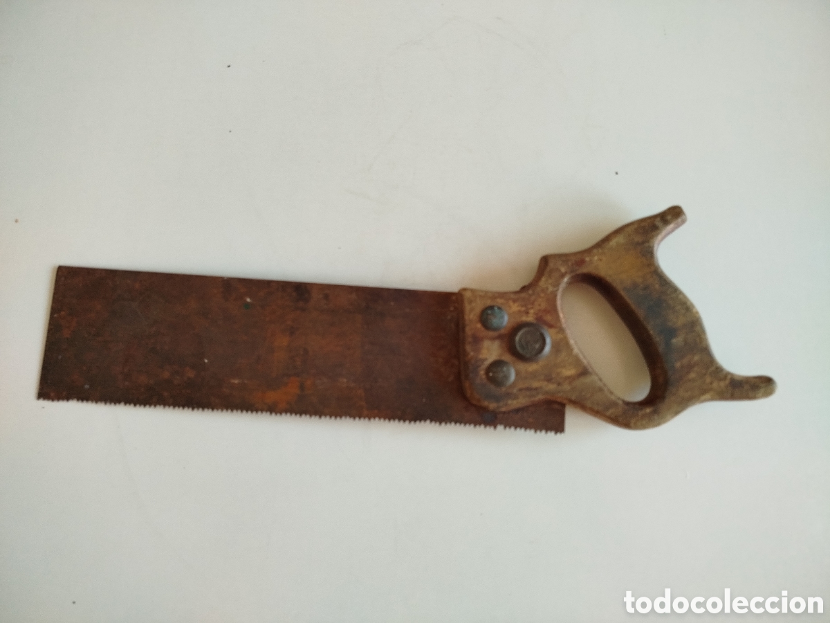 Antig&uuml;edades: Antiguo serrucho de carpintero marca Bellota - Foto 2