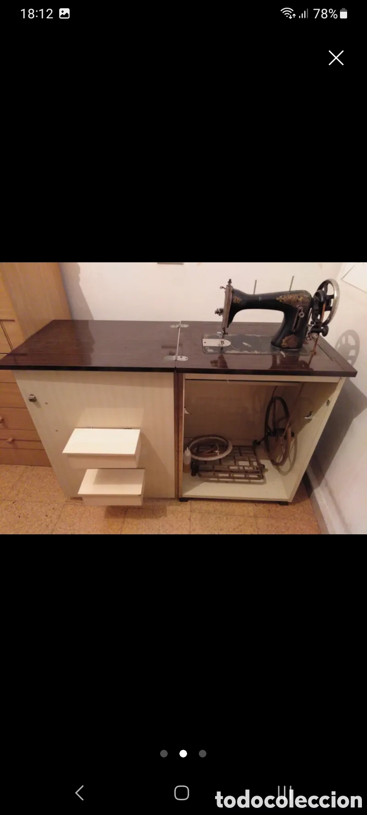 Antig&uuml;edades: M&aacute;quina de coser Singer - Foto 2