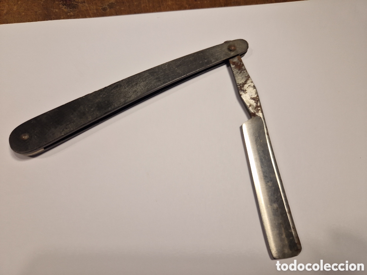 Antig&uuml;edades: Navaja de afeitar mango de cuerno Lizeran Perpignan - Foto 2