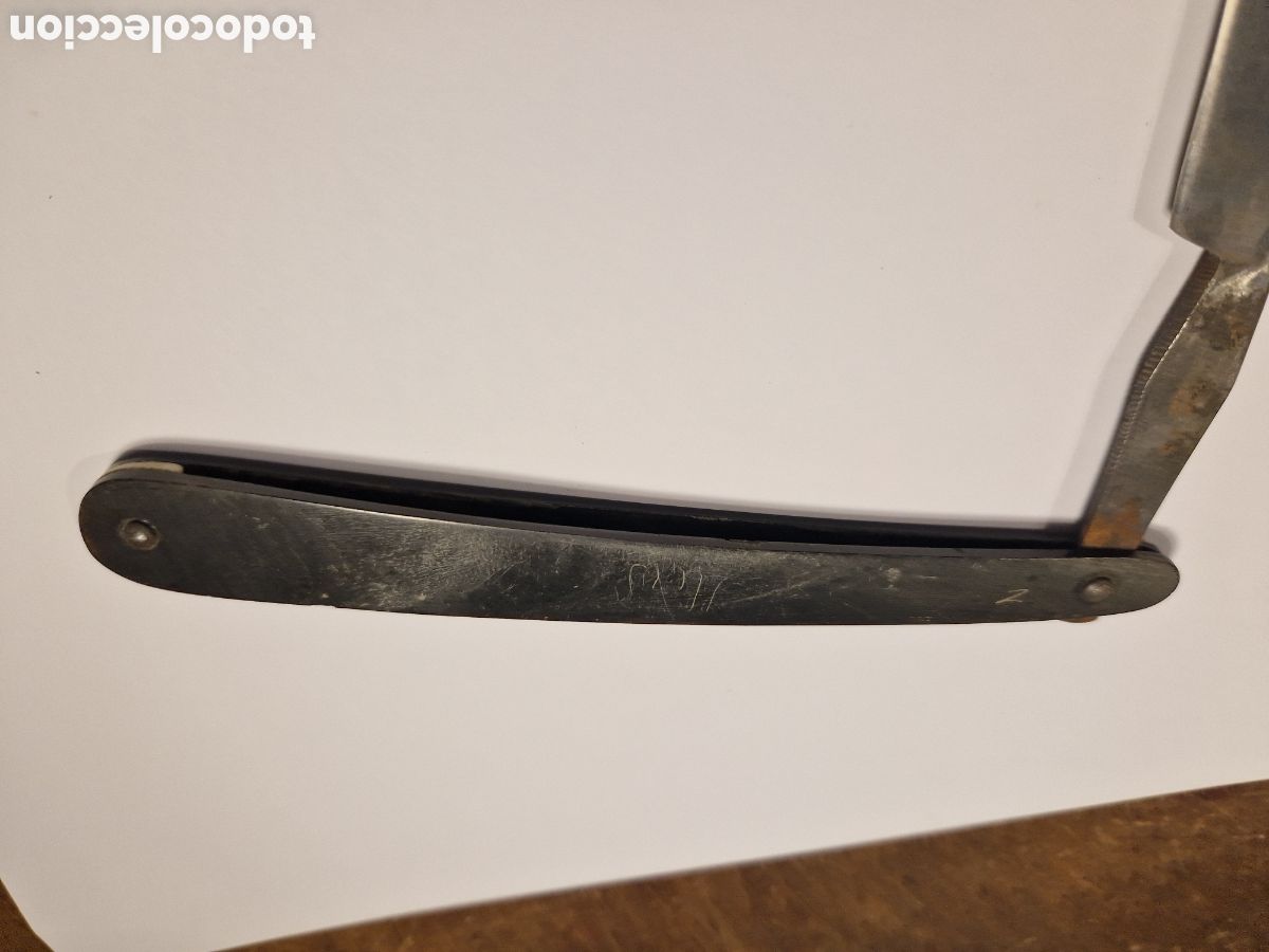 Antig&uuml;edades: Navaja de afeitar mango de cuerno Lizeran Perpignan - Foto 4