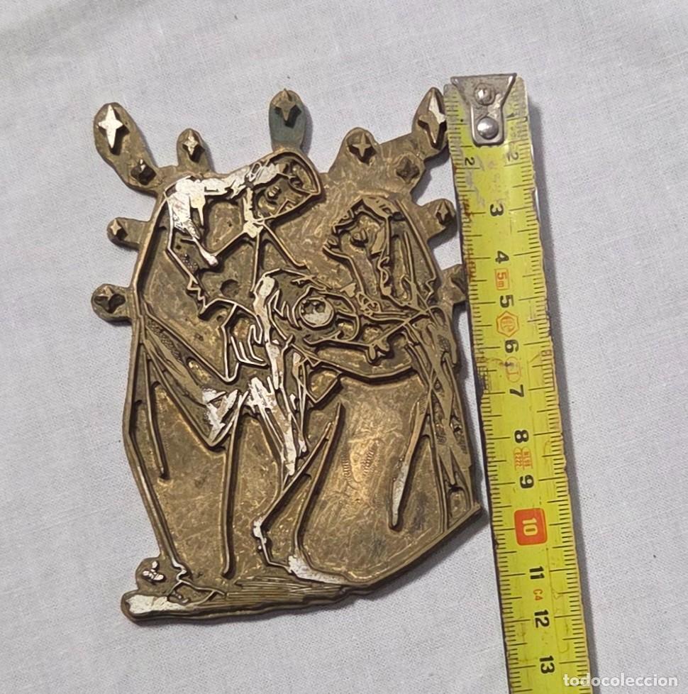 Antig&uuml;edades: Placa de impresi&oacute;n belen en Bronce - Foto 5
