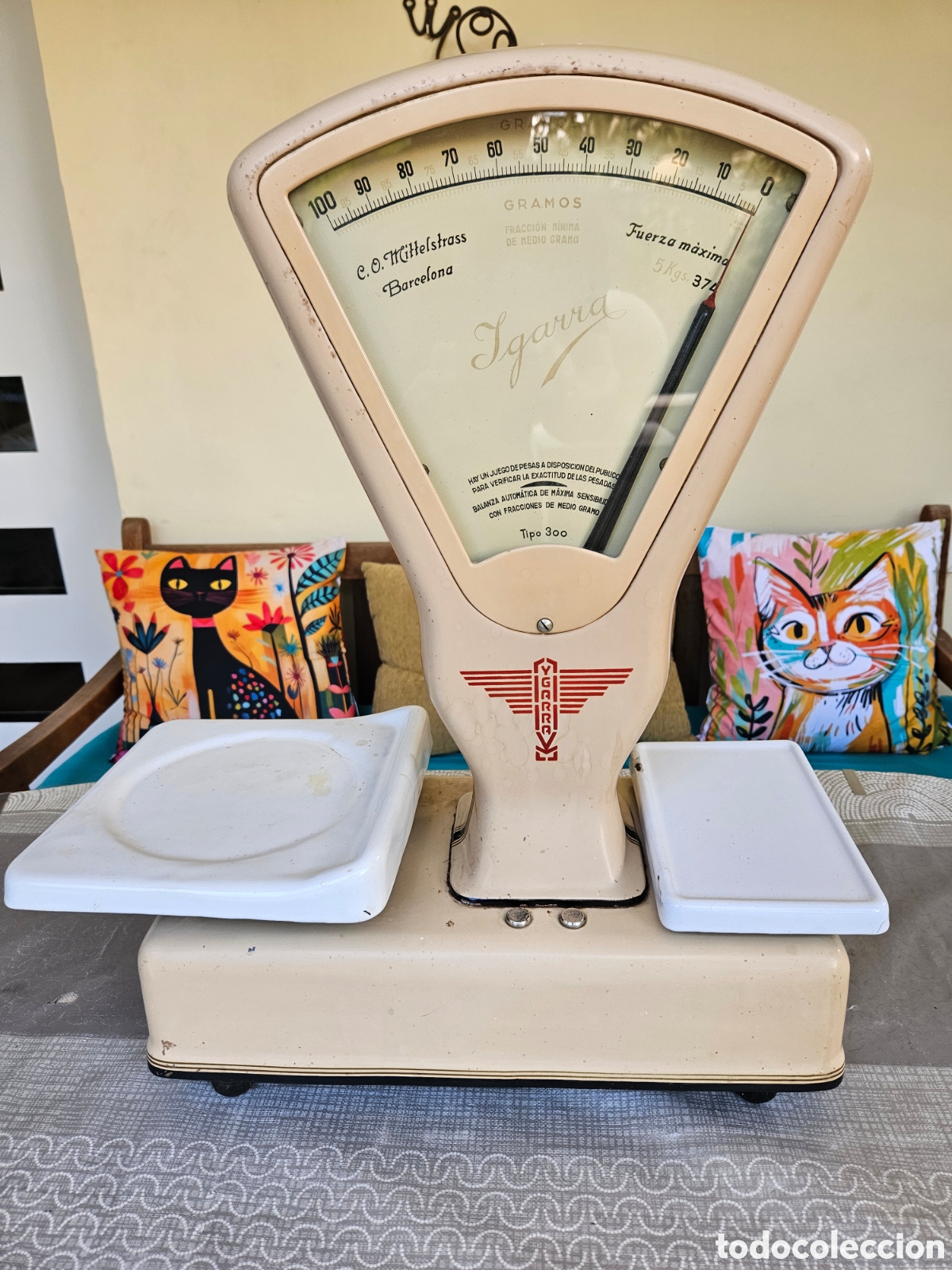 Antig&uuml;edades: ANTIGUA B&Aacute;SCULA COMERCIO YGARRA DE 2 PLATOS - Foto 1