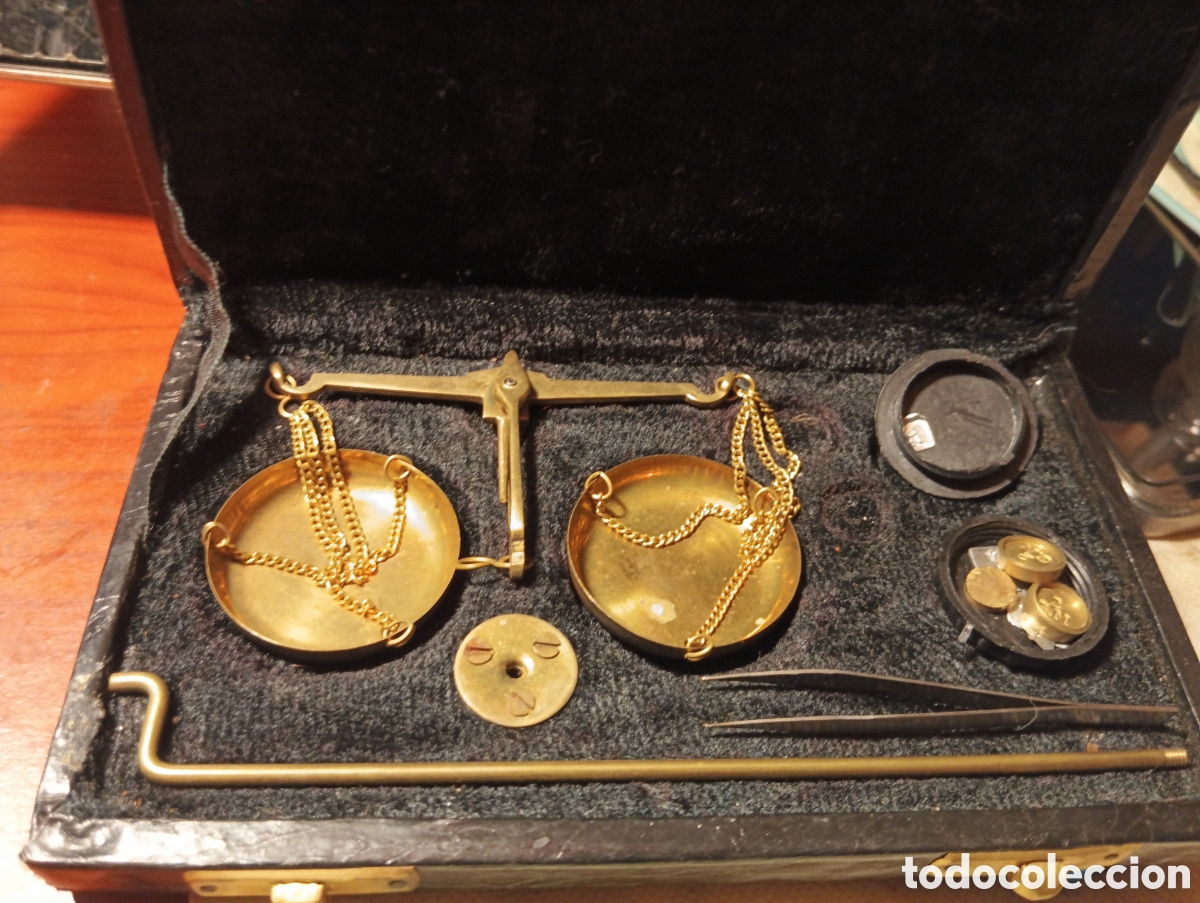 Antig&uuml;edades: B&aacute;scula joyero antigua made India - Foto 5