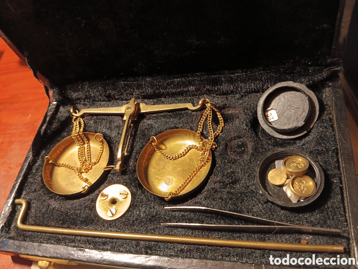 Antig&uuml;edades: B&aacute;scula joyero antigua made India - Foto 6