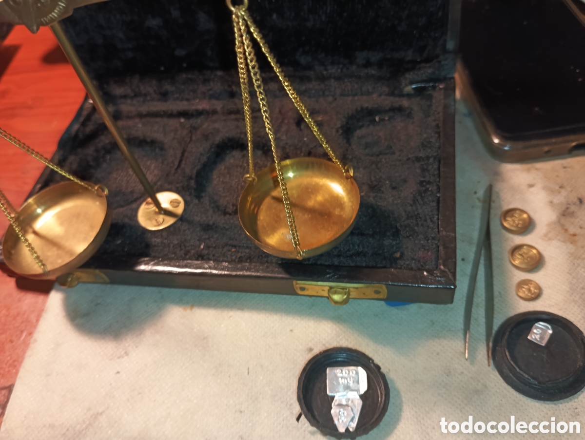 Antig&uuml;edades: B&aacute;scula joyero antigua made India - Foto 8