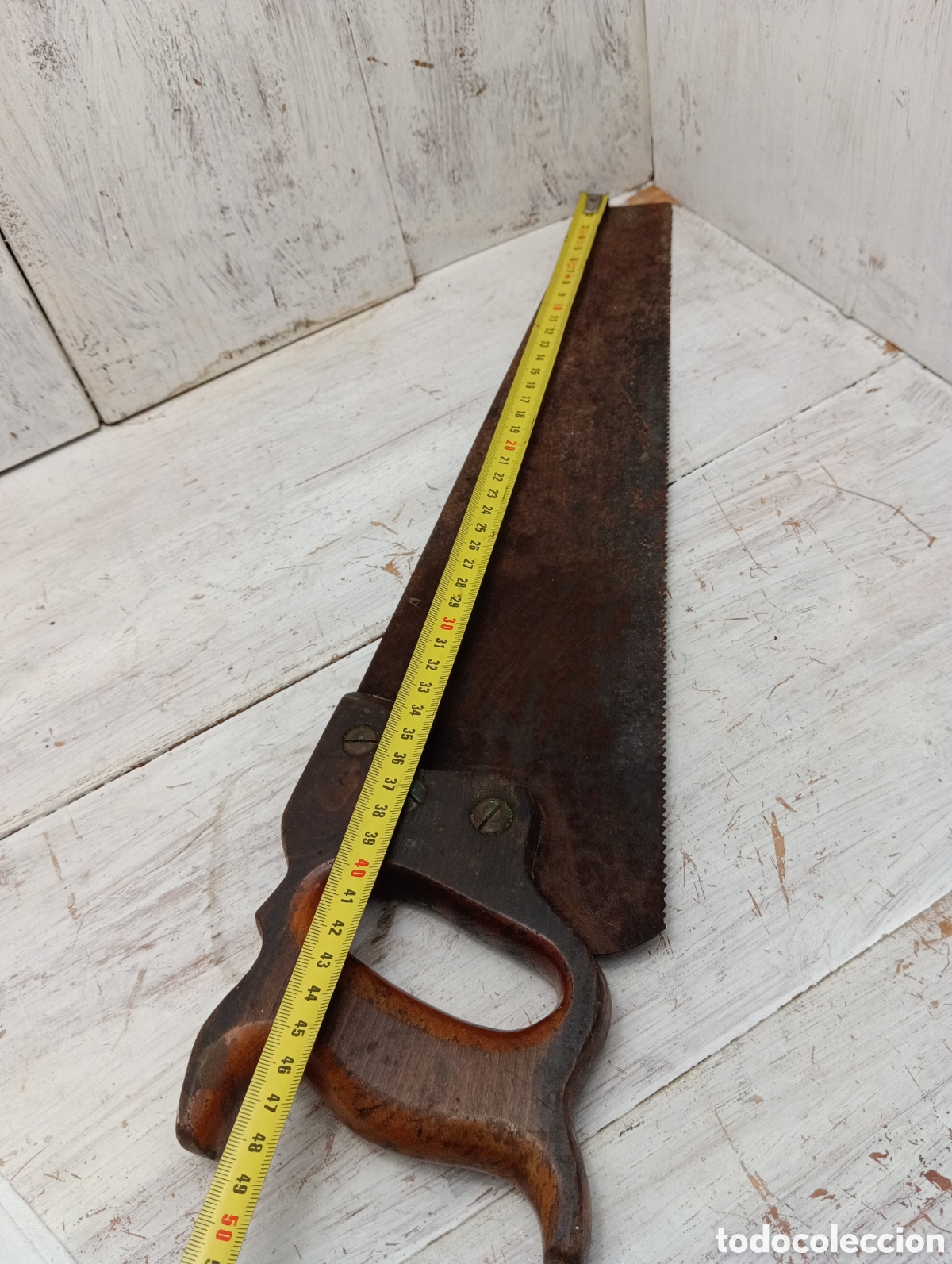 Antig&uuml;edades: ANTIGUO SERRUCHO MANGO MADERA. - Foto 4