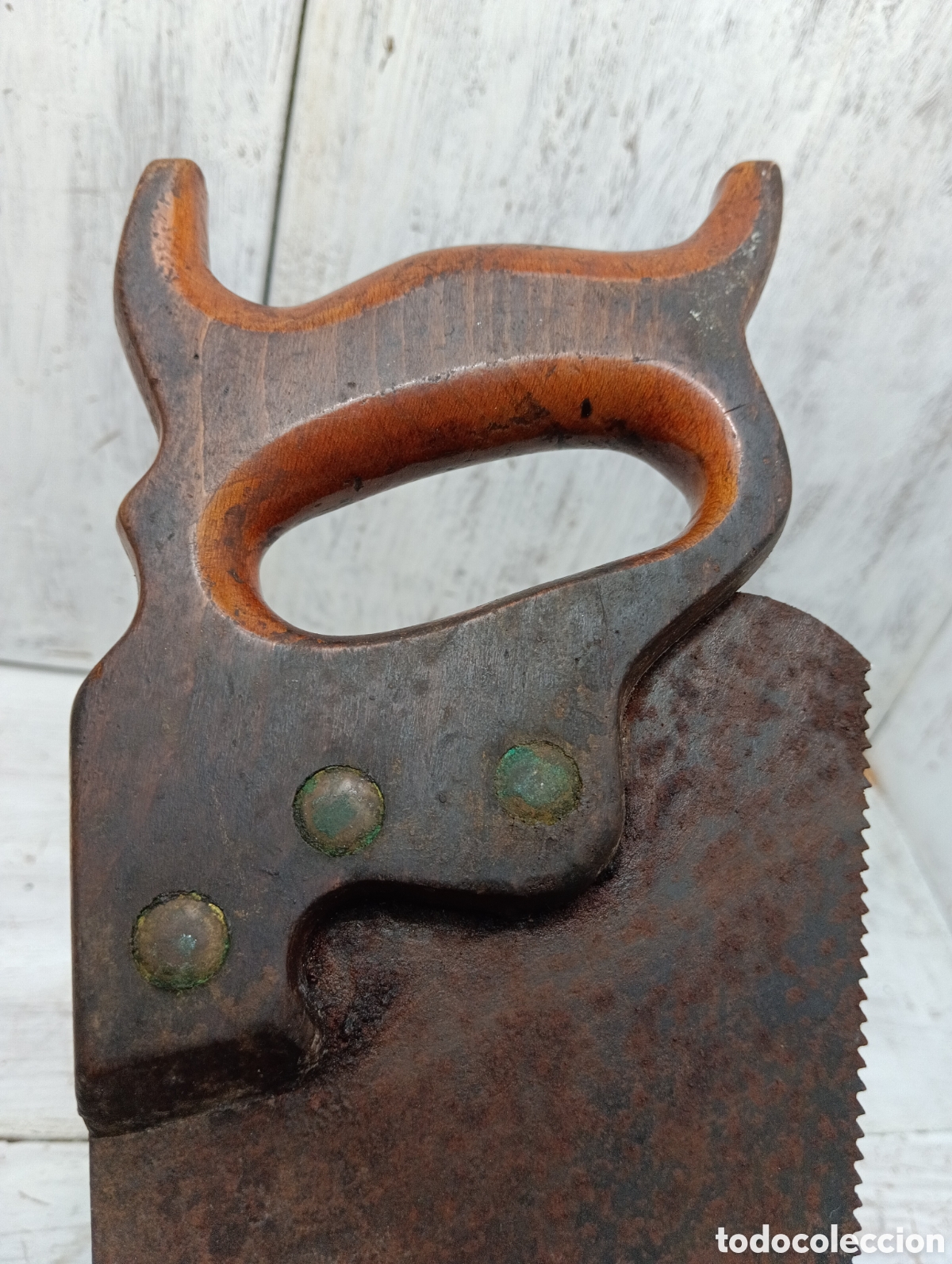 Antig&uuml;edades: ANTIGUO SERRUCHO MANGO MADERA. - Foto 6