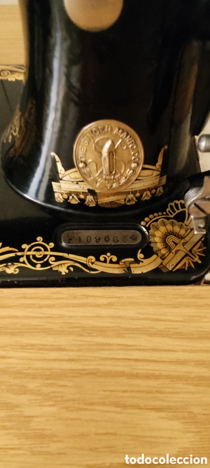 Antig&uuml;edades: M&aacute;quina coser antigua Singer. - Foto 4