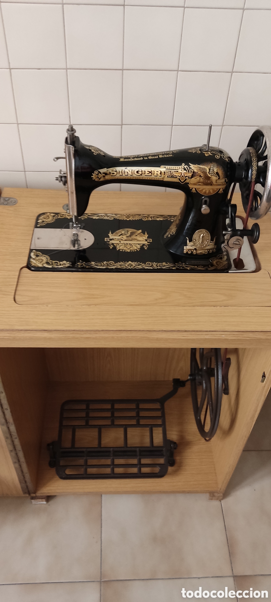 Antig&uuml;edades: M&aacute;quina coser antigua Singer. - Foto 1