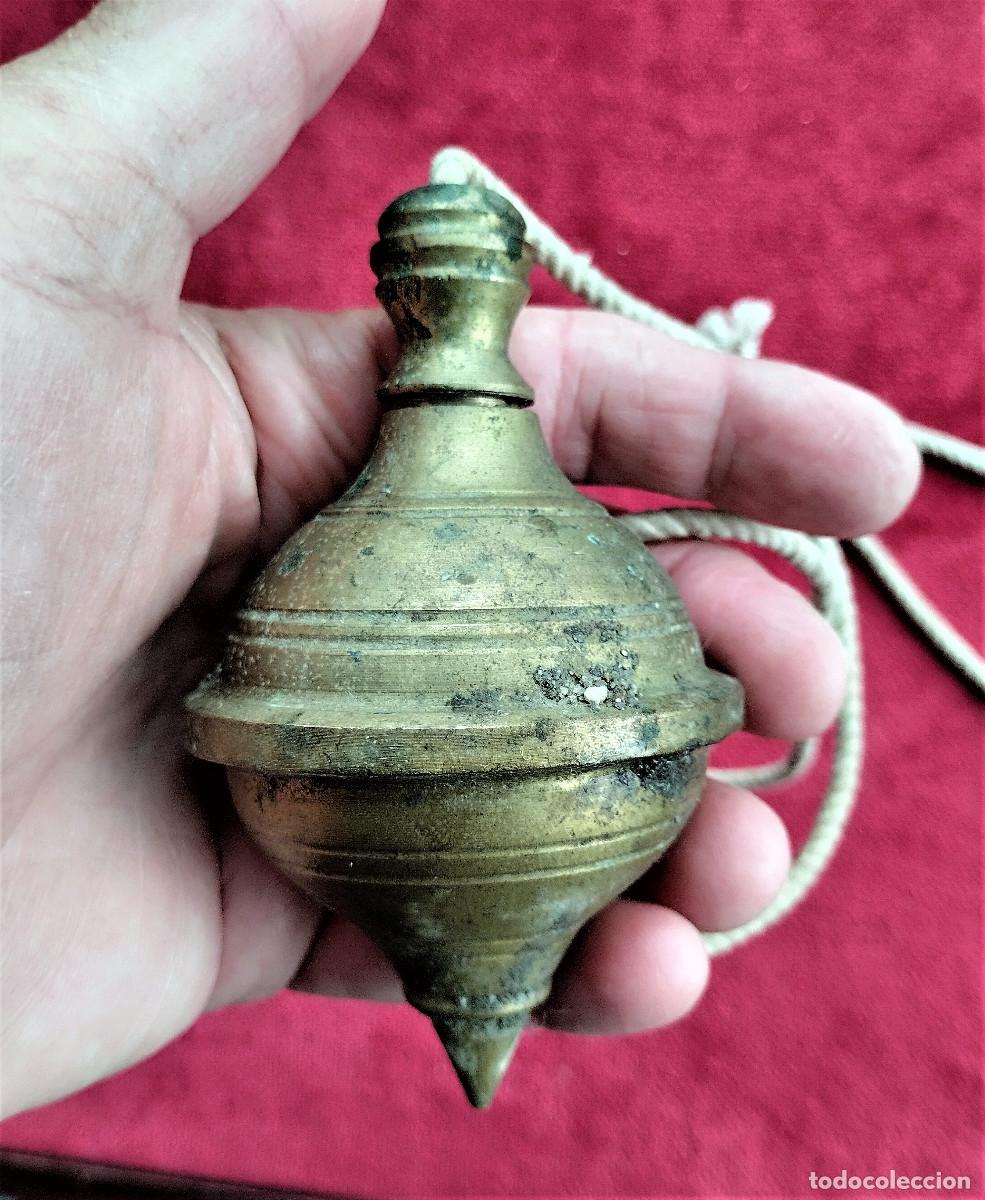 Antig&uuml;edades: GRAN PLOMADA P&Eacute;NDULO DE BRONCE DESMONTABLE - Foto 1