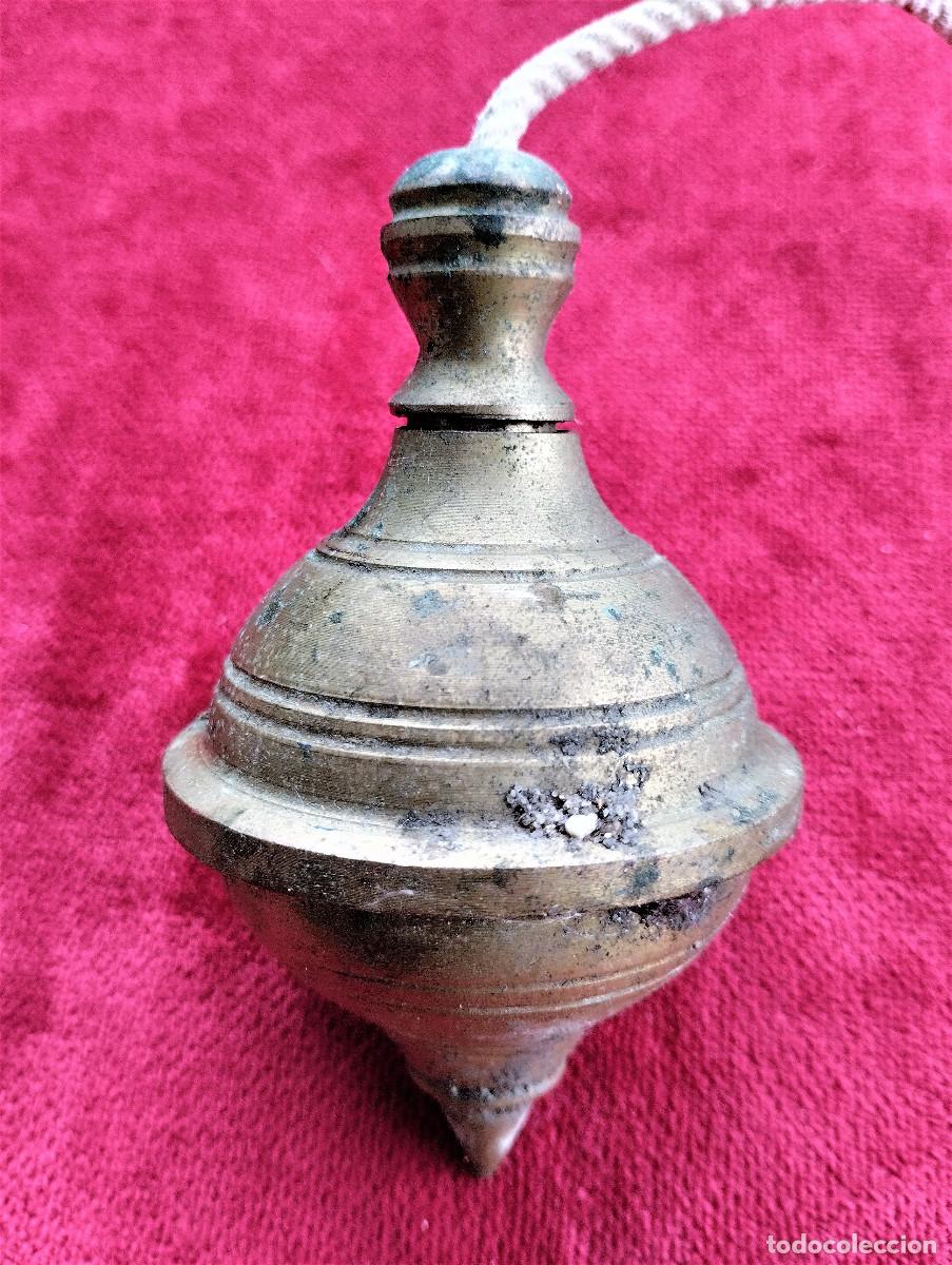 Antig&uuml;edades: GRAN PLOMADA P&Eacute;NDULO DE BRONCE DESMONTABLE - Foto 3