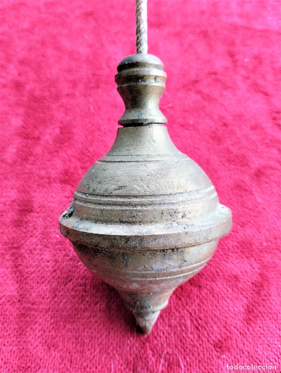 Antig&uuml;edades: GRAN PLOMADA P&Eacute;NDULO DE BRONCE DESMONTABLE - Foto 5