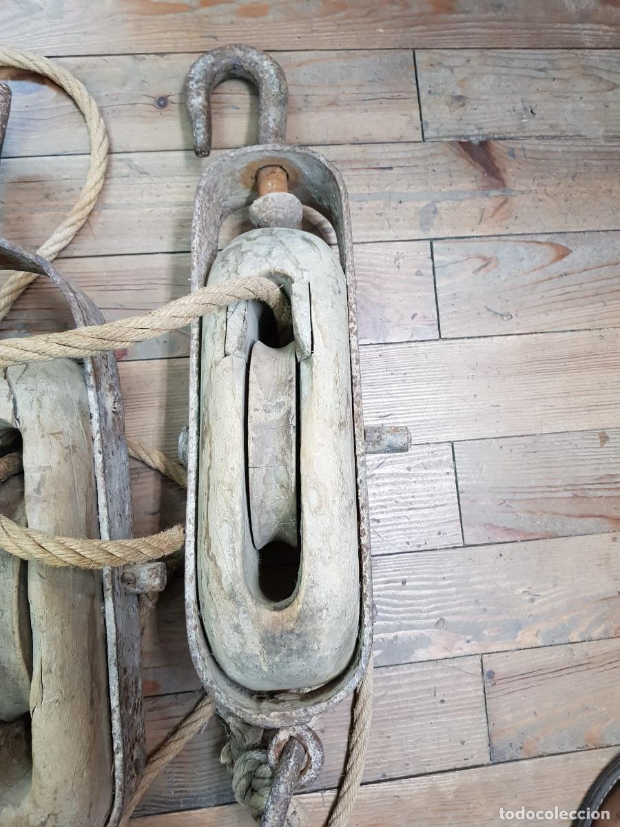 Antig&uuml;edades: ANTIGUAS POLEAS-GARRUCHAS DE MADERA - Foto 4