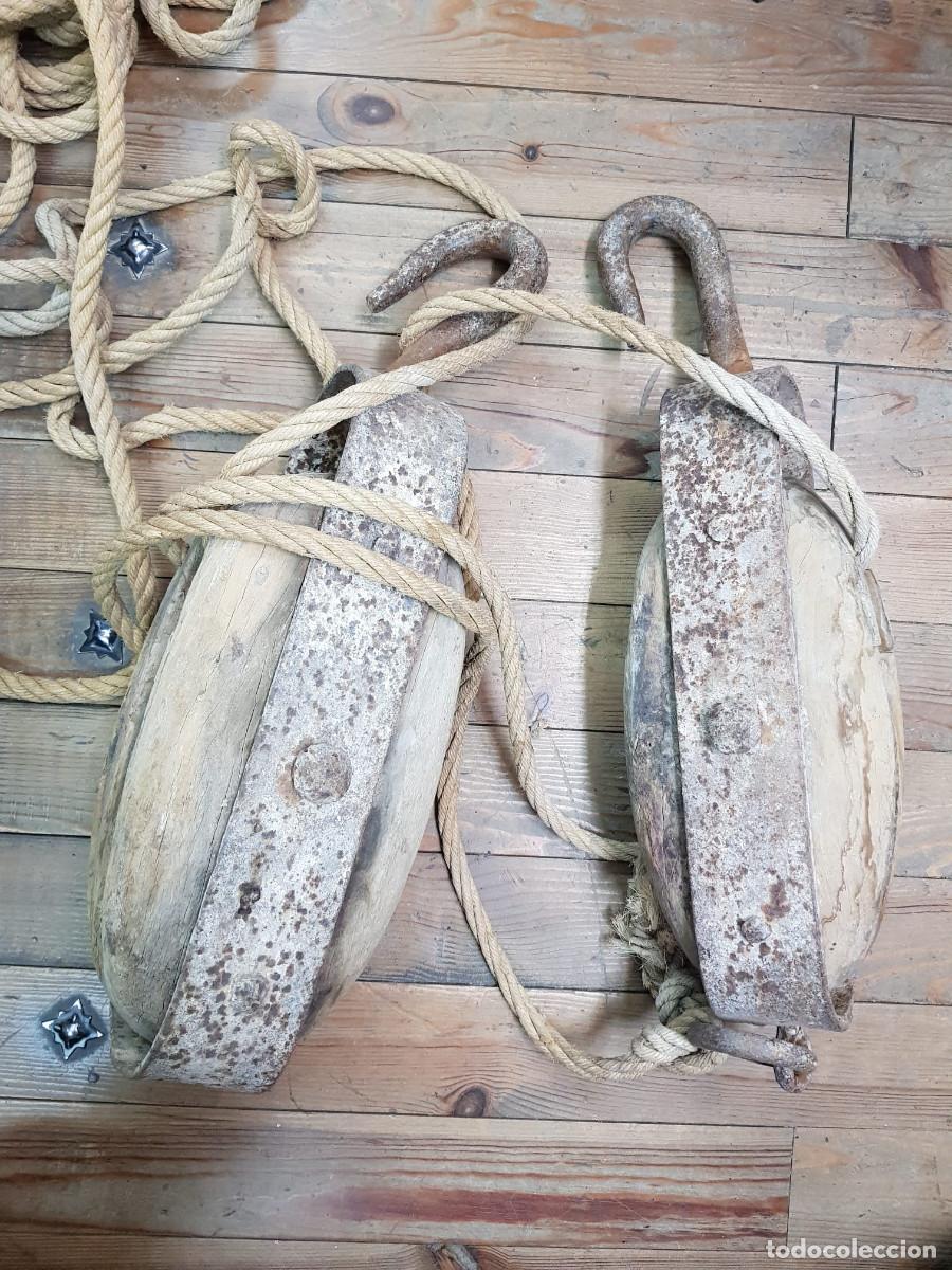 Antig&uuml;edades: ANTIGUAS POLEAS-GARRUCHAS DE MADERA - Foto 7