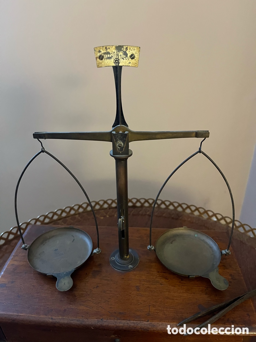 Antig&uuml;edades: Antigua balanza de precisi&oacute;n de joyer&iacute;a - Foto 2