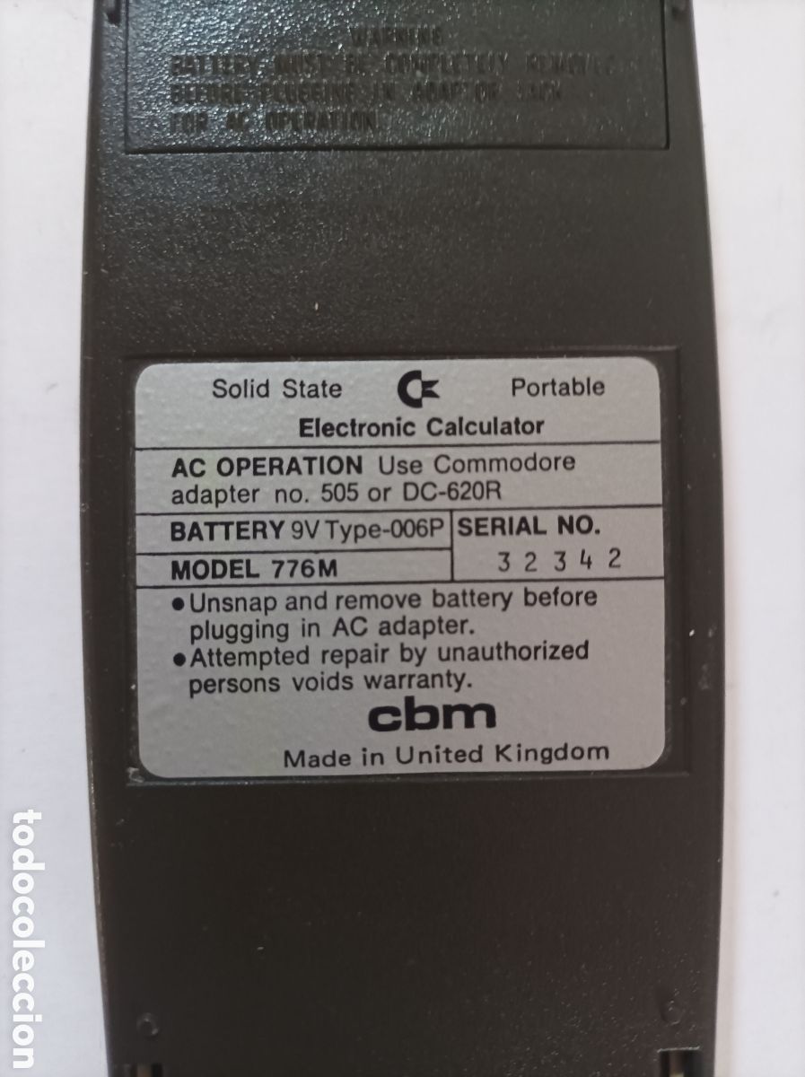 Antig&uuml;edades: CALCULADORA COMMODORE MOD 776M. SIN CABLEADO. FUNCIONANDO. - Foto 3