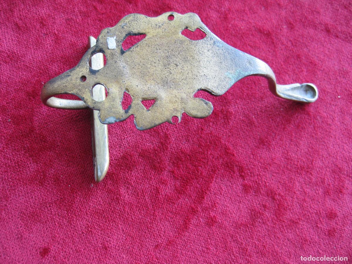 Antig&uuml;edades: PERCHA DE BRONCE INGLESA MARCADA PERAGE ENGLAND. PERFECTO ESTADO - Foto 7