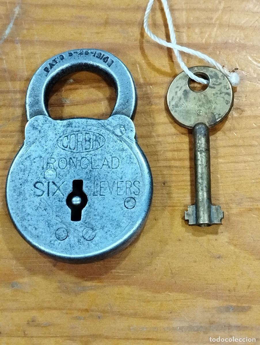 Antig&uuml;edades: CANDADO CORBIN IRONCLAD SIX LEVERS SON SU LLAVE. - Foto 1