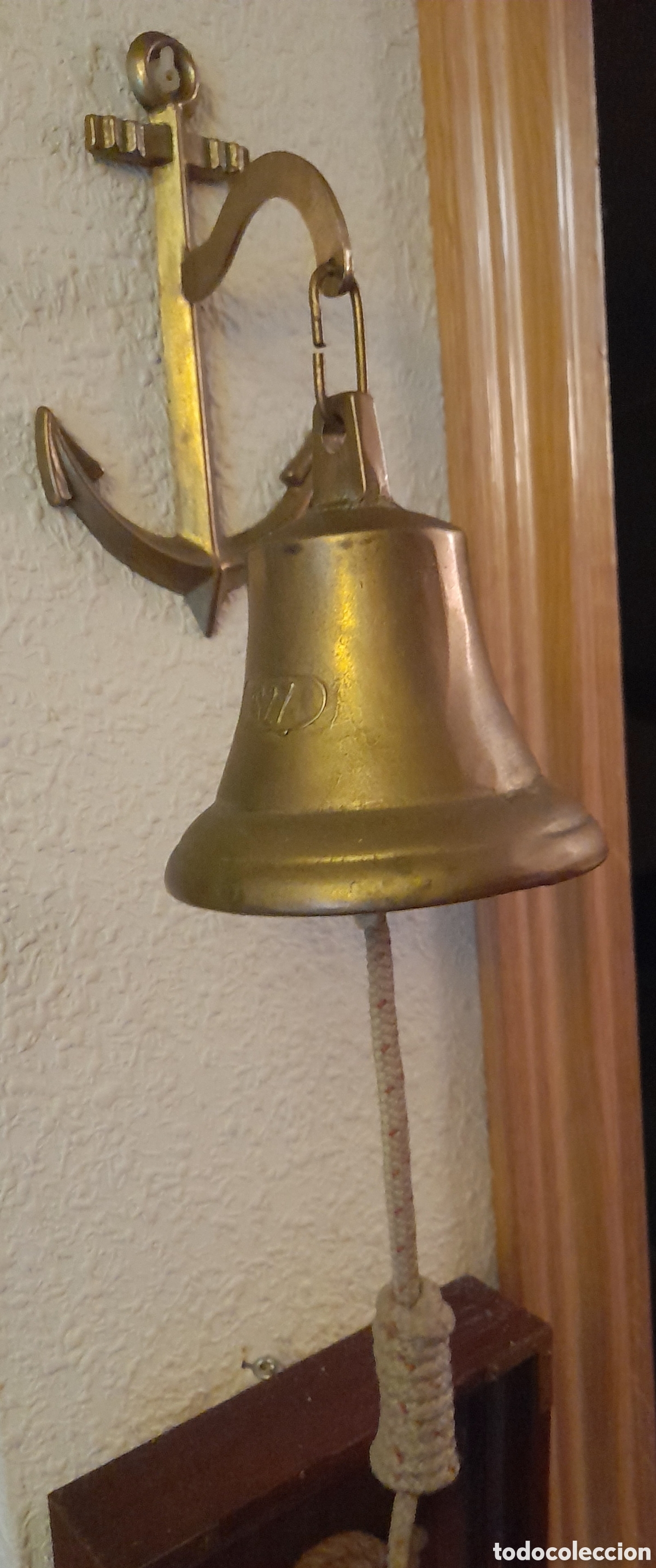 Antig&uuml;edades: Campana bronce con soporte ancla - Foto 7