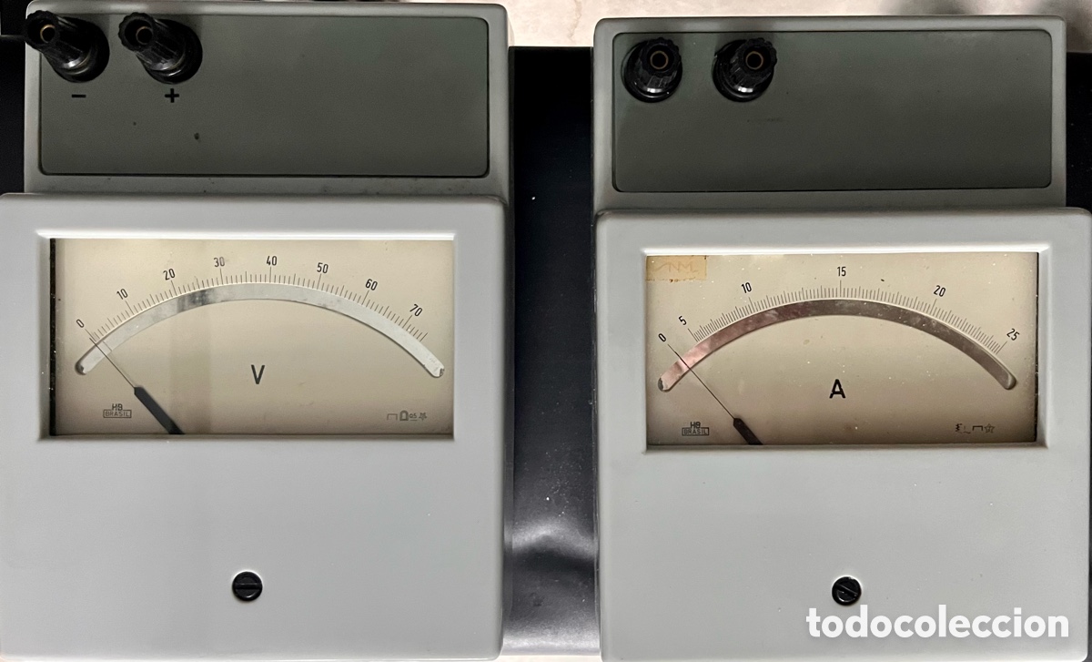 Oggetti Antichi: Volt&iacute;metro y amper&iacute;metro Hartmann Braun vintage