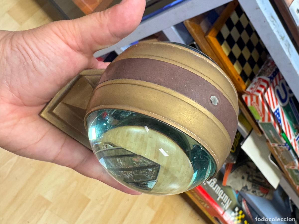 Antig&uuml;edades: reloj brujula nautico en laton y madera - Foto 7