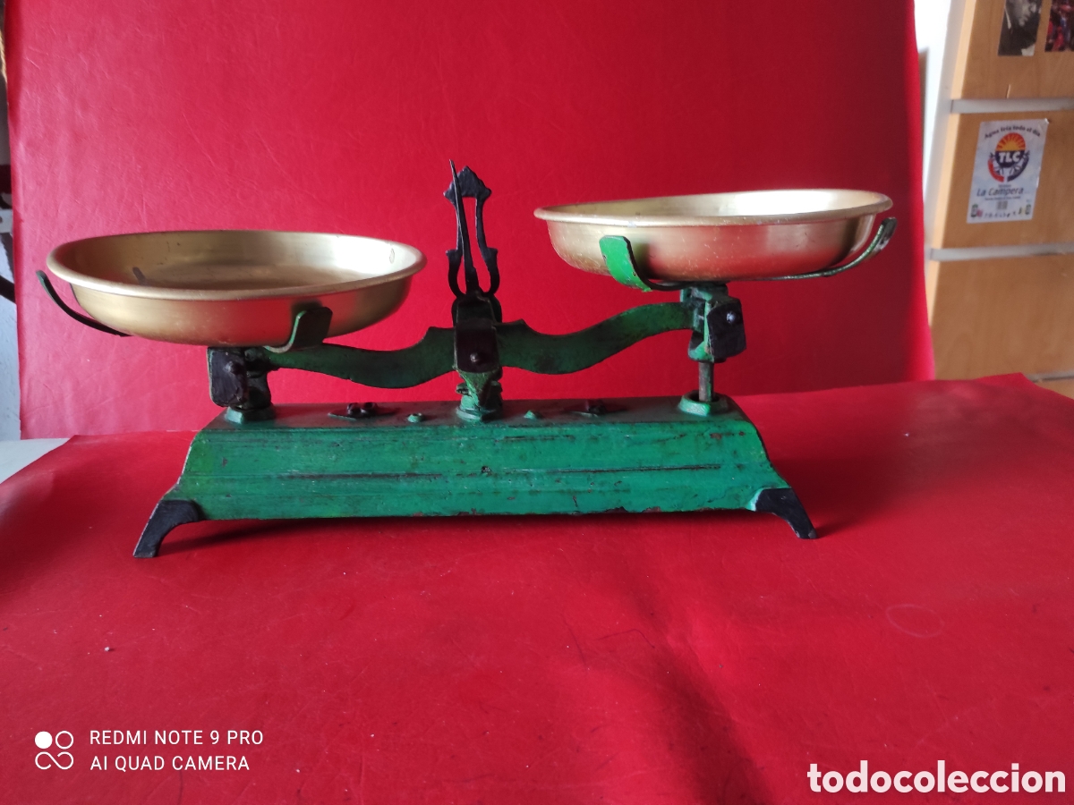 Antig&uuml;edades: Antiguo peso de dos platos - Foto 2