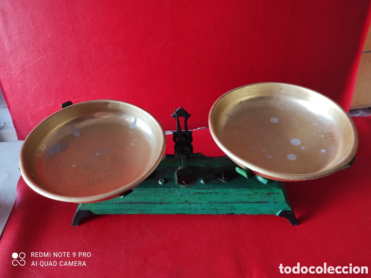 Antig&uuml;edades: Antiguo peso de dos platos - Foto 4