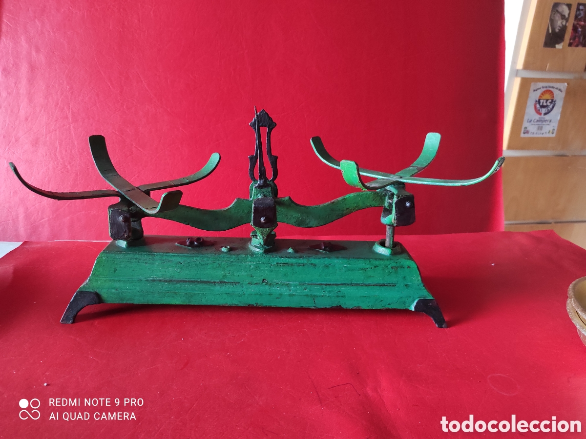 Antig&uuml;edades: Antiguo peso de dos platos - Foto 5
