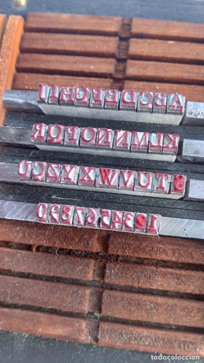 Antig&uuml;edades: Imprenta, abecedario con rama de madera - Foto 5