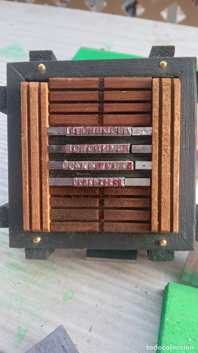 Antig&uuml;edades: Imprenta, abecedario con rama de madera - Foto 7
