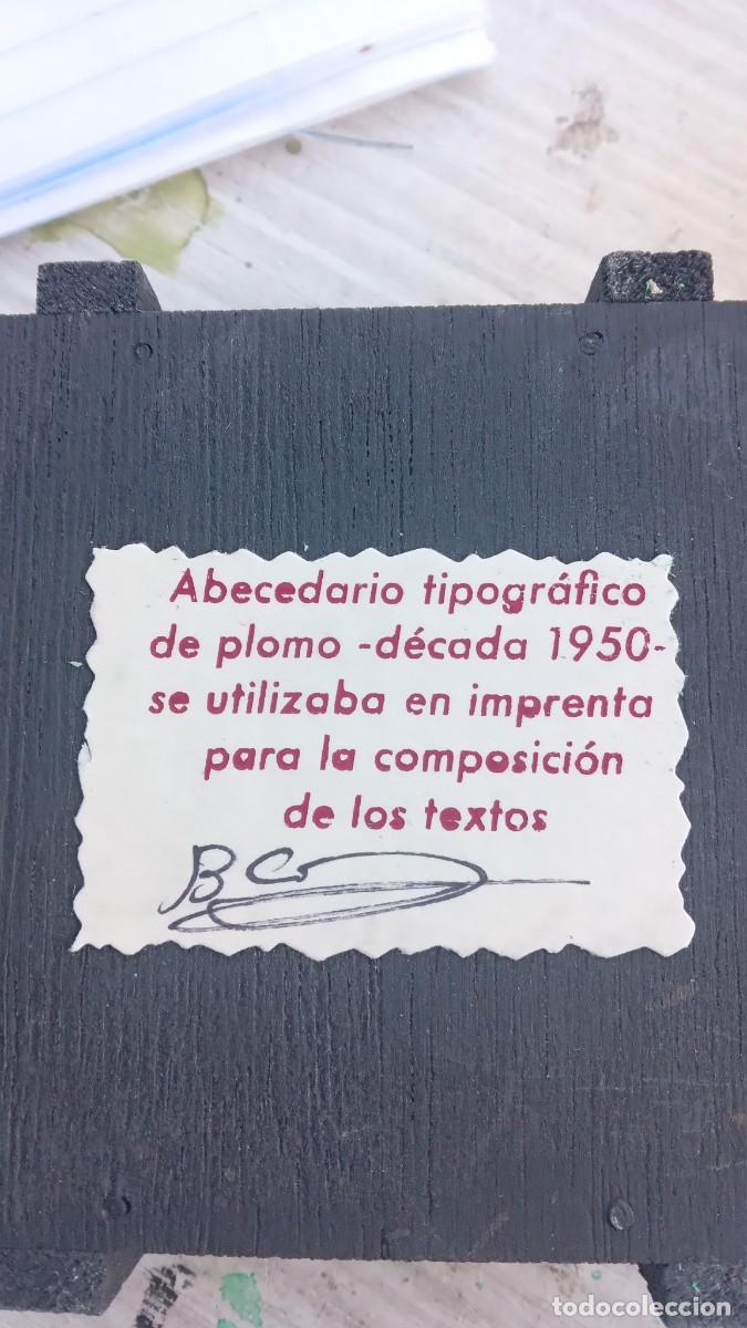 Antig&uuml;edades: Imprenta, abecedario con rama de madera - Foto 8