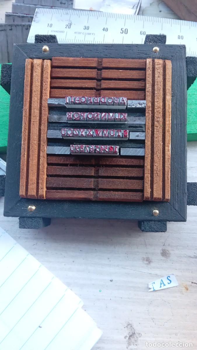 Antig&uuml;edades: Imprenta, abecedario con rama de madera - Foto 9