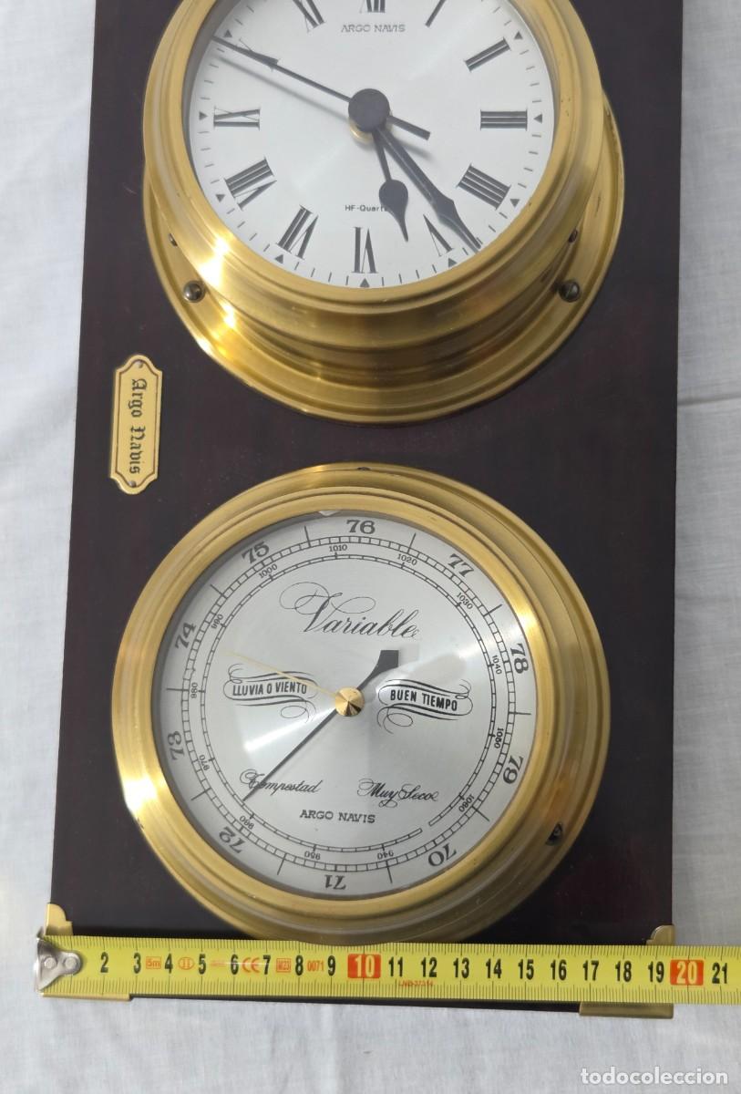 Antig&uuml;edades: Reloj Higrometro de pared, bronce y madera, funcionando - Foto 12