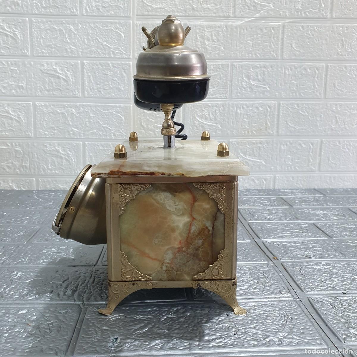 Tel&eacute;fonos: Antiguo tel&eacute;fono de candelabro m&aacute;rmol de onix - Foto 4