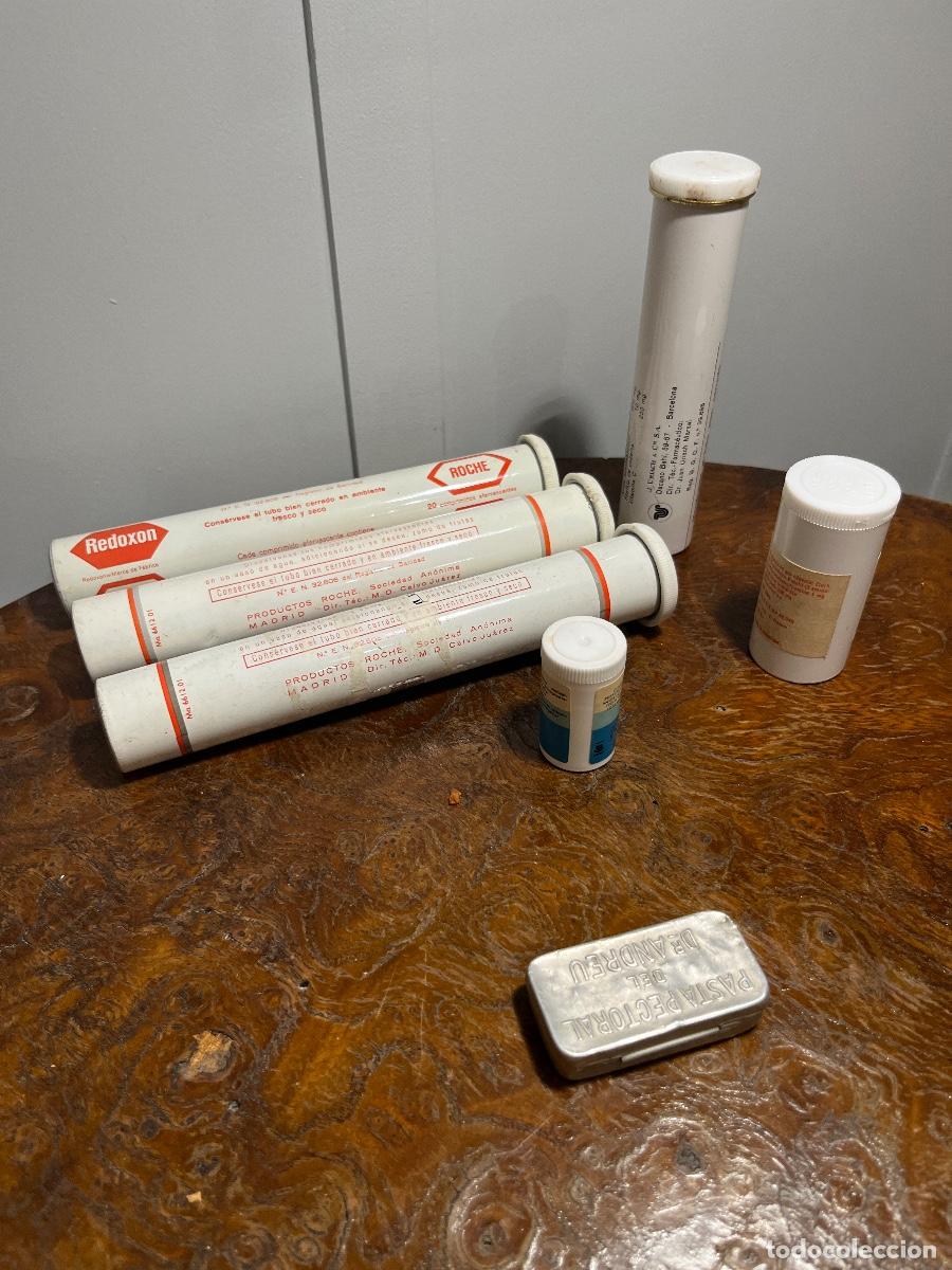 Antig&uuml;edades: Lote de 7 Botes Vintage de Medicamentos - Antiguos y de Colecci&oacute;n - Foto 5