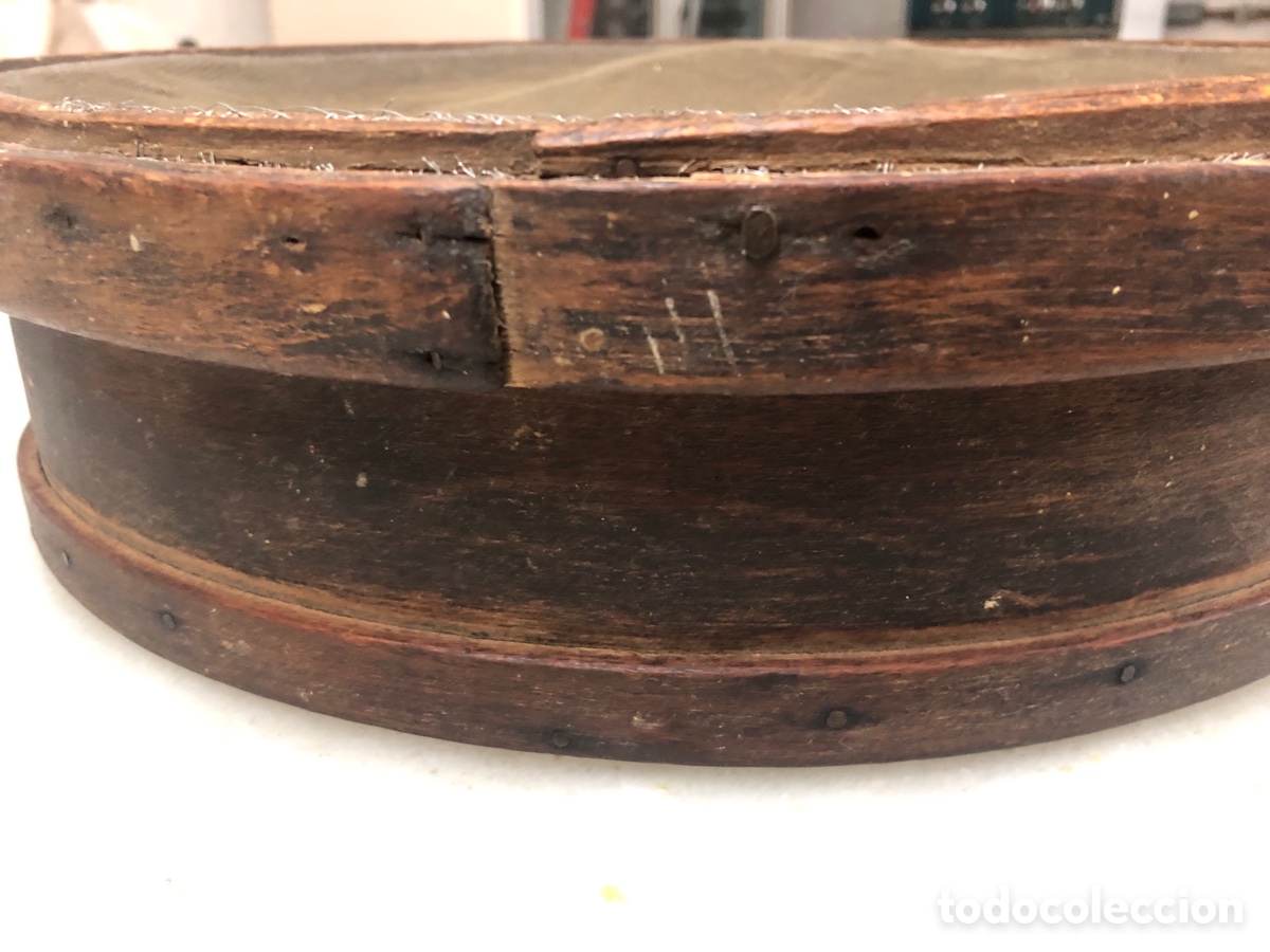 Antig&uuml;edades: Tamiz cedazo antiguo para almendra 40&Oslash; - Foto 5