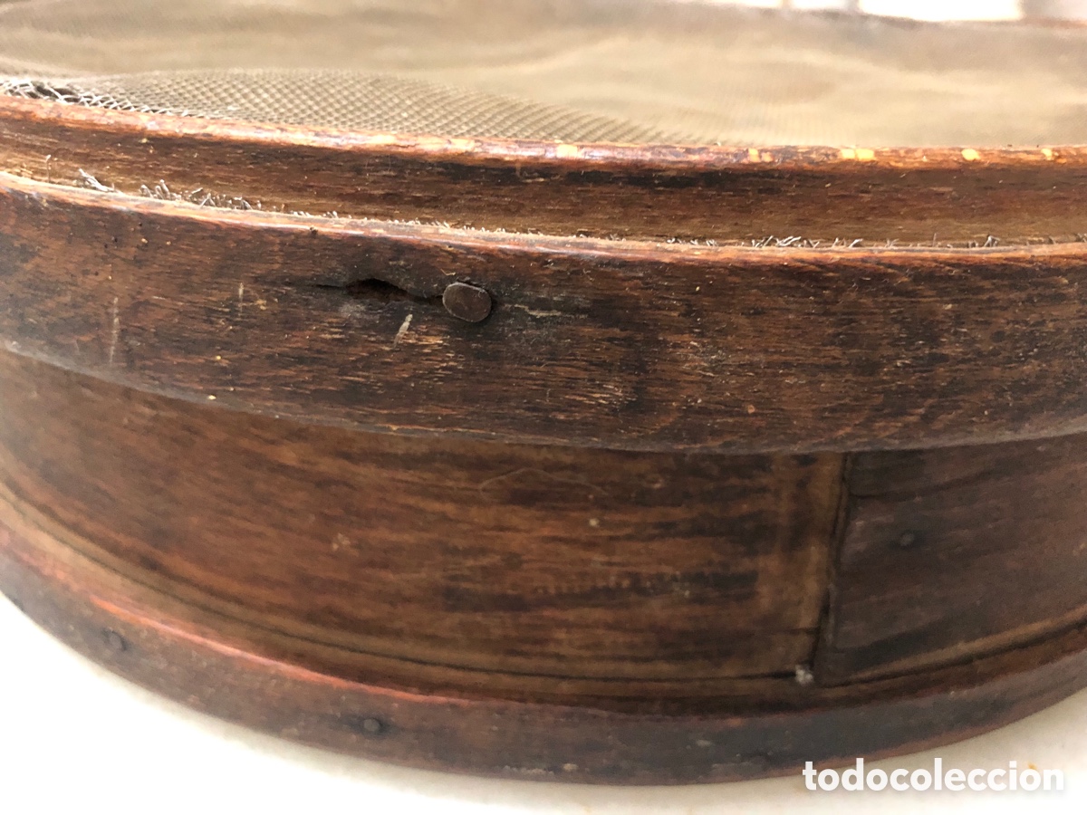 Antig&uuml;edades: Tamiz cedazo antiguo para almendra 40&Oslash; - Foto 6
